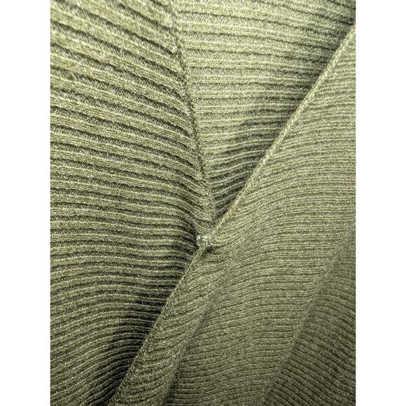 Kori America Womens Olive Ribbed Knit Deep V Sweater Dress M/L Nursing Friendly - Picture 2 of 7